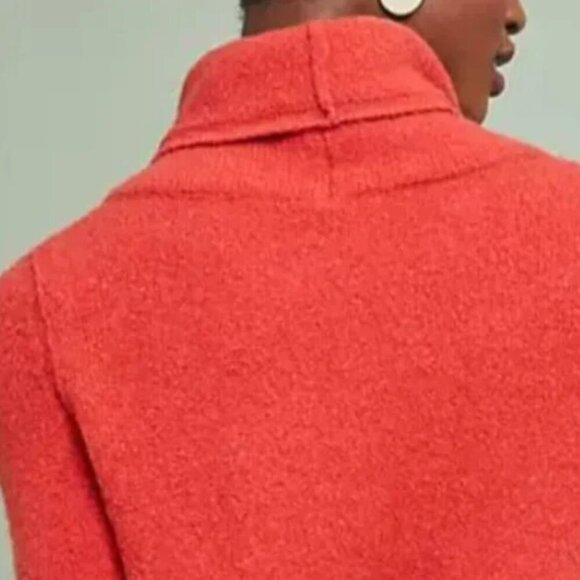 Anthropologie Turtleneck Wool Blend Sweater Womens Medium Bell Sleeve Fringe - Picture 10 of 12